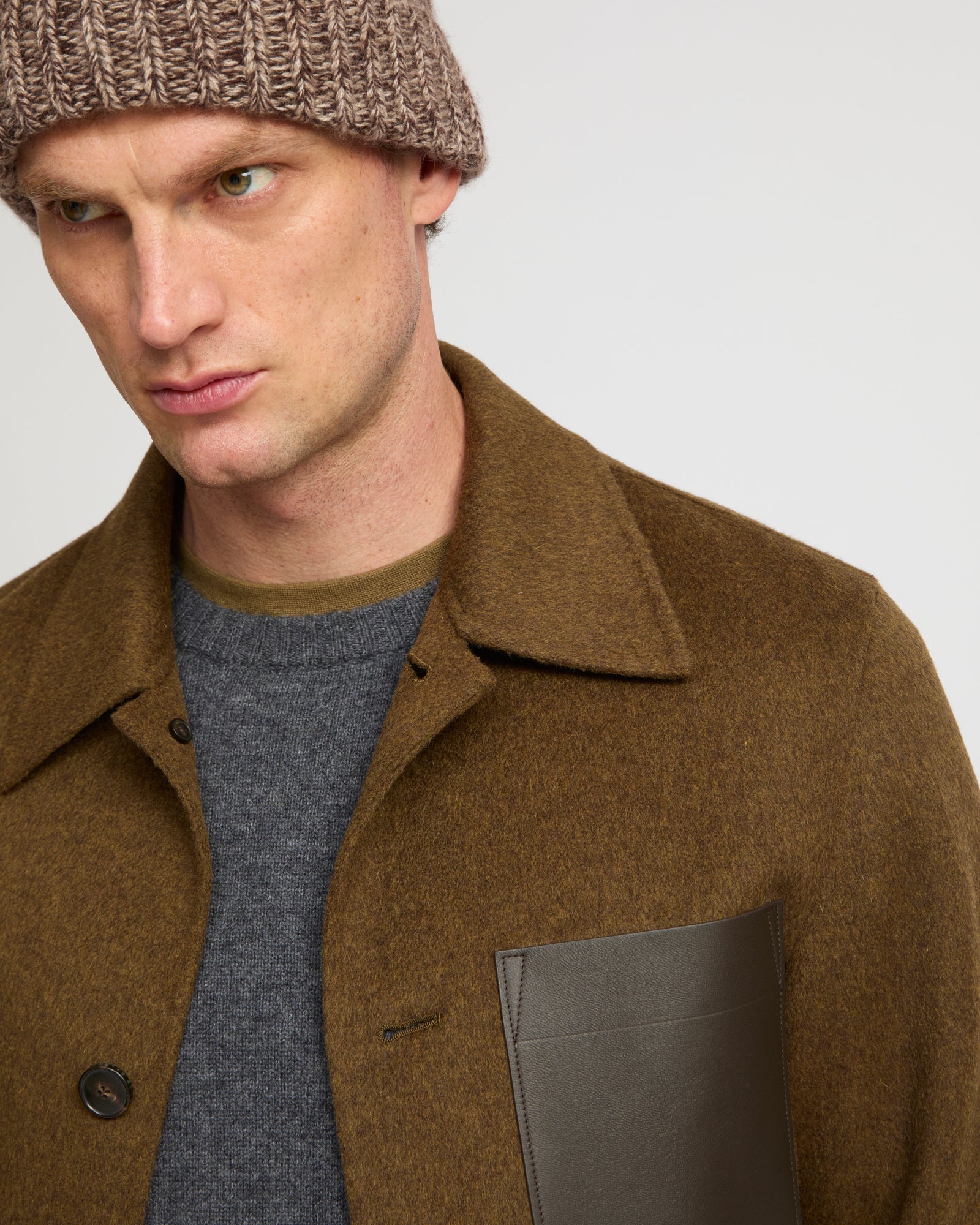 Workwear jacket in double-sided wool-cashmere fabric - Image 3