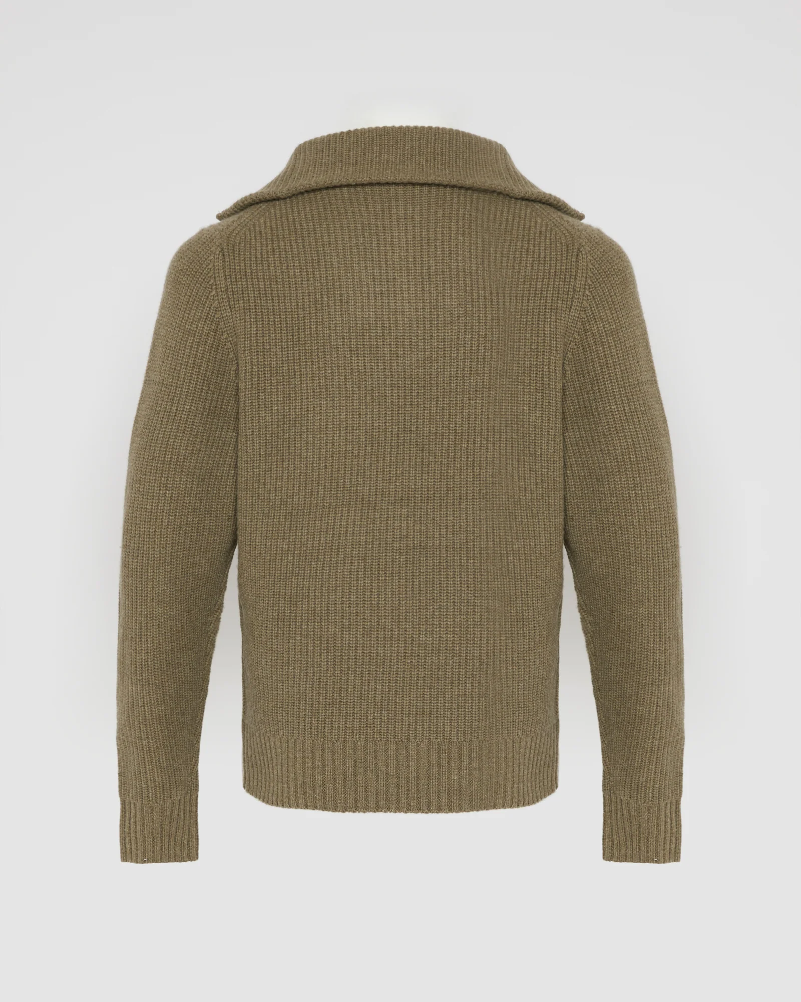 Zip-front cashmere wool sweater trucker collar - Image 5